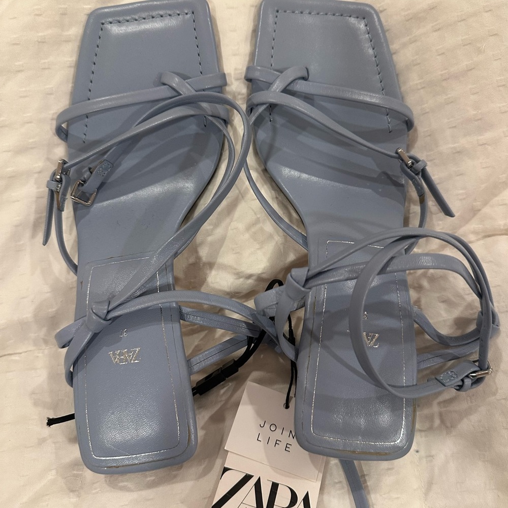 NWT Zara leather sandals Size 6.5